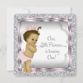Rosa Prinzessin 1. Geburtstag Party Einladung (Vorderseite)