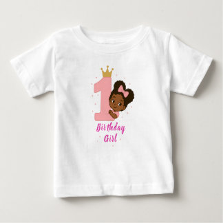 Rosa Prinzessin 1. Geburtstagsdesign Baby T-shirt