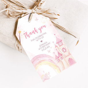 Rosa Prinzessin 4. Geburtstag Gastgeschenk Tags Geschenkanhänger
