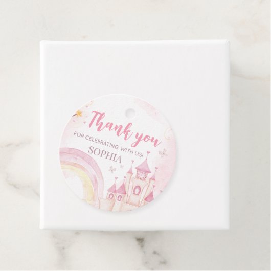 Rosa Prinzessin 4. Geburtstag Party Geschenkanhänger (Beispiel)