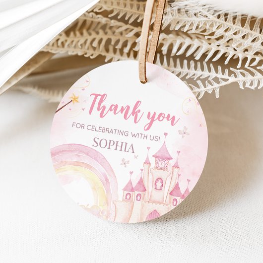 Rosa Prinzessin 4. Geburtstag Party Geschenkanhänger