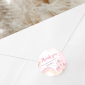 Rosa Prinzessin 4. Geburtstag Party Runder Aufkleber