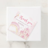 Rosa Prinzessin 4. Geburtstag Party Square Geschenkanhänger (Beispiel)