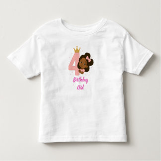 Rosa Prinzessin 4. Geburtstagsdesign Kleinkind T-shirt