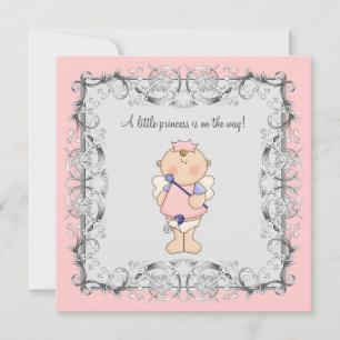 Rosa Prinzessin Baby Mädchen Shower Einladung