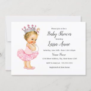 Rosa Prinzessin Baby Shower Einladung