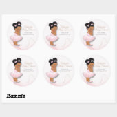 Rosa Prinzessin Ballerina Baby Duschkuchen Topf Runder Aufkleber (Blatt)