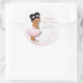 Rosa Prinzessin Ballerina Baby Duschkuchen Topf Runder Aufkleber (Tasche)