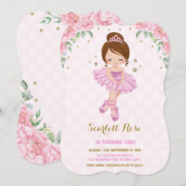 Rosa Prinzessin Ballerina Birthday Invite Tutu Par Einladung