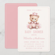 Rosa Prinzessin Bär Baby Mädchen Babyparty