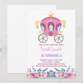 Rosa Prinzessin Beförderung Geburtstag Einladung (Vorne/Hinten)