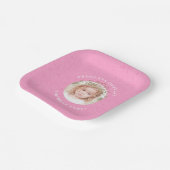 Rosa Prinzessin Birthday Girl Foto Vorlage Pappteller (Gewinkelt)