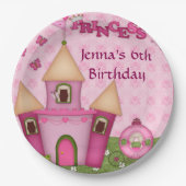 Rosa Prinzessin Birthday Party Paper Plates Pappteller (Vorderseite)