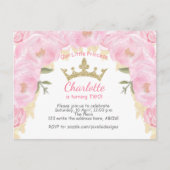 Rosa Prinzessin Blumenkohl Glitzer Postkarte (Vorderseite)