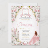 Rosa Prinzessin Blush Einladung (Vorderseite)