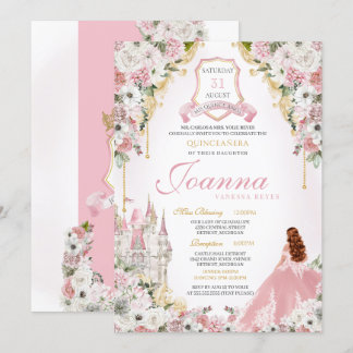 Rosa Prinzessin Blush Einladung
