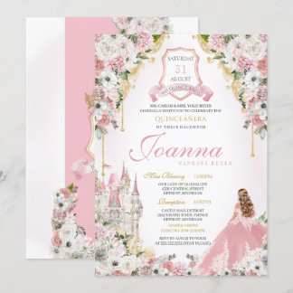 Rosa Prinzessin Blush Einladung