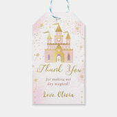 Rosa Prinzessin Burg Geburtstagsparty Geschenkanhänger (Rückseite)