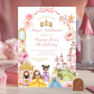 Rosa Prinzessin Coquette Verkleidung Königreich Ge Einladung