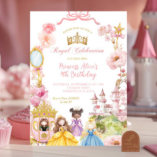 Rosa Prinzessin Coquette Verkleidung Königreich Ge Einladung