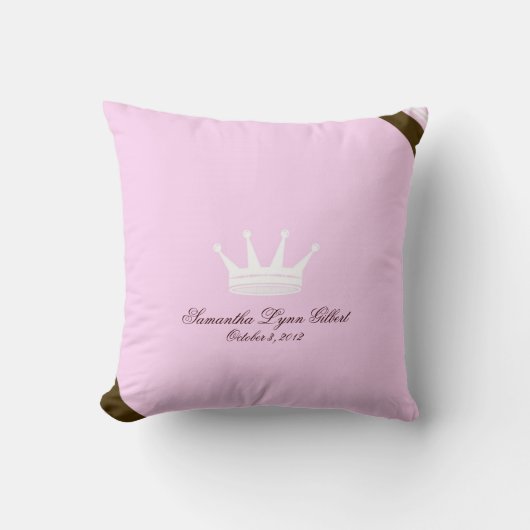 Rosa Prinzessin Crown Custom Baby Pillow Kissen (Vorderseite)