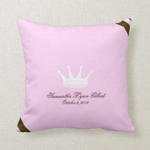Rosa Prinzessin Crown Custom Baby Pillow Kissen
