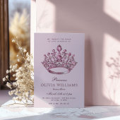 Rosa Prinzessin Crown Elegante Geburtstagsparty Einladung