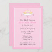 Rosa Prinzessin Crown Geburtstagspartei Einladung (Vorne/Hinten)