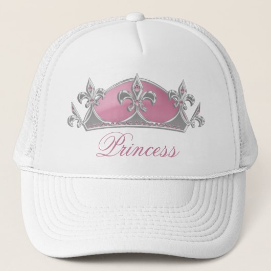 Rosa Prinzessin Crown mit Diamant-Damen-Hut Truckerkappe (Vorderseite)