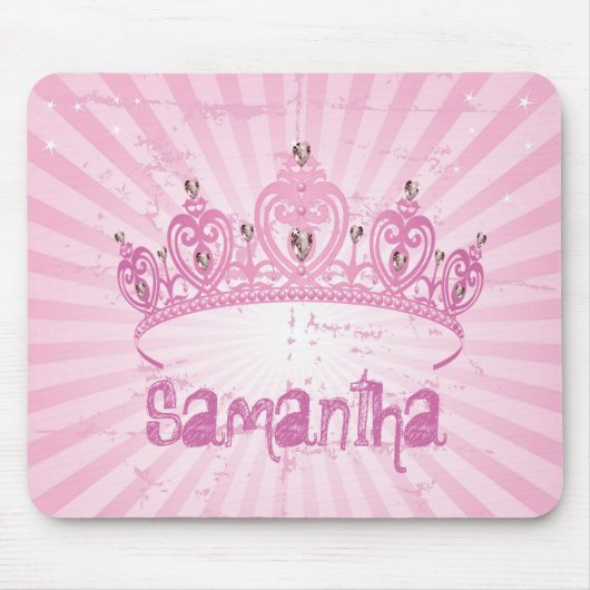 Rosa Prinzessin Crown Tiara Personalized Mousepad (Vorne)