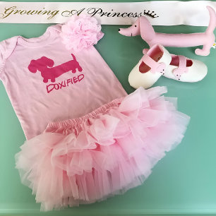 Rosa Prinzessin Dackel Doxified Baby One Piece Strampler