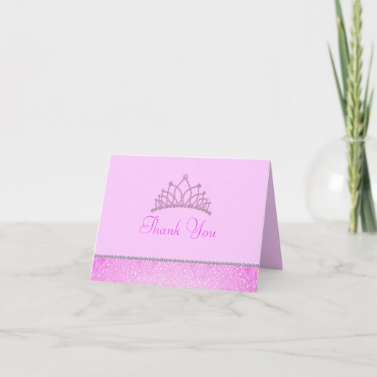 Rosa Prinzessin Danke Karte (Vorderseite)