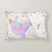 Rosa Prinzessin Einhorn Personalisiert gestrichen Dekokissen (Vorderseite)