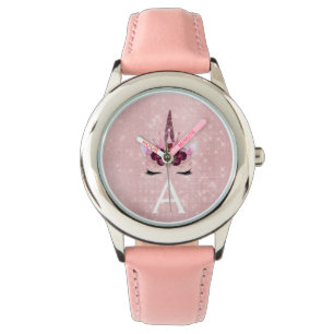Rosa Prinzessin Einhorn Rose Gold Rosa Rosa Glitze Armbanduhr