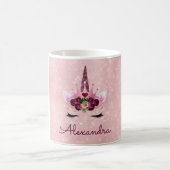 Rosa Prinzessin Einhorn Rose Gold Rosa Rosa Glitze Kaffeetasse (Mittel)