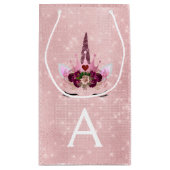 Rosa Prinzessin Einhorn Rose Gold Rosa Rosa Glitze Kleine Geschenktüte (Rückseite)