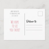 Rosa Prinzessin Elephant Ballon Punkte 1. Geburtst Einladungspostkarte (Rückseite)