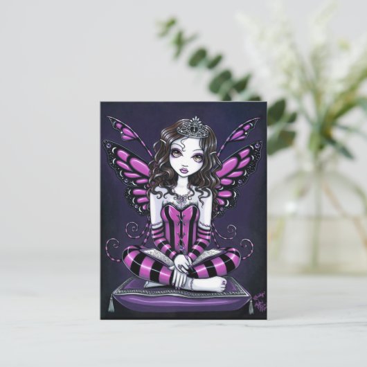 Rosa Prinzessin Fairy Art Postcard "Khristyn" Postkarte (Stehend Vorderseite)