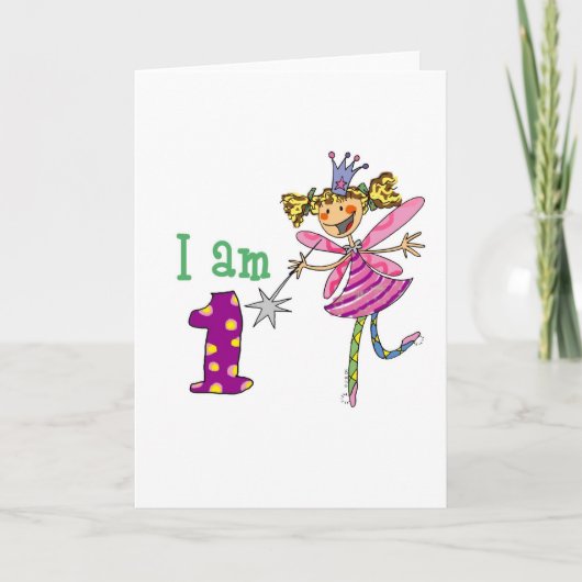 Rosa Prinzessin Fee (Alter 1) Karte (Vorderseite)