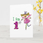 Rosa Prinzessin Fee (Alter 1) Karte (Gelbe Blume)