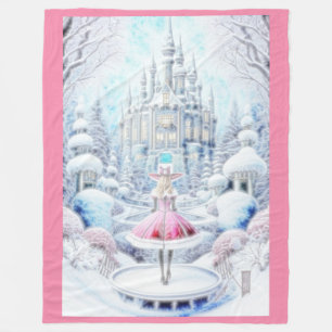Rosa Prinzessin Fleecedecke