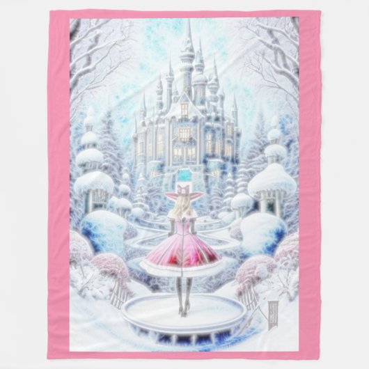 Rosa Prinzessin Fleecedecke (Vorderseite)