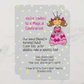 Rosa Prinzessin Geburtstagsparty Einladung (Vorne/Hinten)