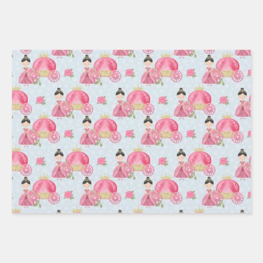 Rosa Prinzessin Geschenkpapier Set (Vorderseite)