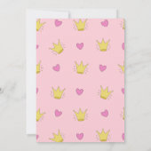 Rosa Prinzessin Girls Geburtstagsfeier Einladung (Rückseite)