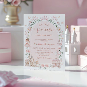 Rosa Prinzessin Märchen Mädchen Baby Shower Einladung