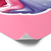 Rosa Prinzessin mit zauberhafter Wand und Tiara Poster (Ecke)