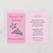 Rosa Prinzessin Party Birthay Einladungen Wand Kro (Vorne/Hinten)