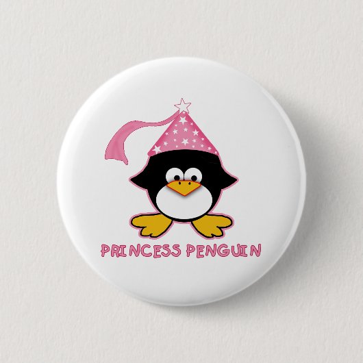 Rosa Prinzessin Penguin Button (Vorderseite)