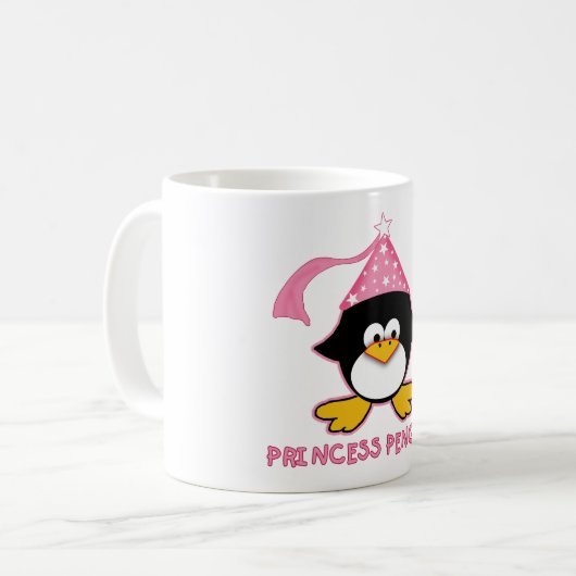 Rosa Prinzessin Penguin Kaffeetasse (Vorderseite Links)